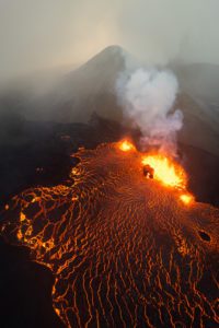 The Meradalir volcanic eruption at the Fagradalsfjall volcano in Iceland.