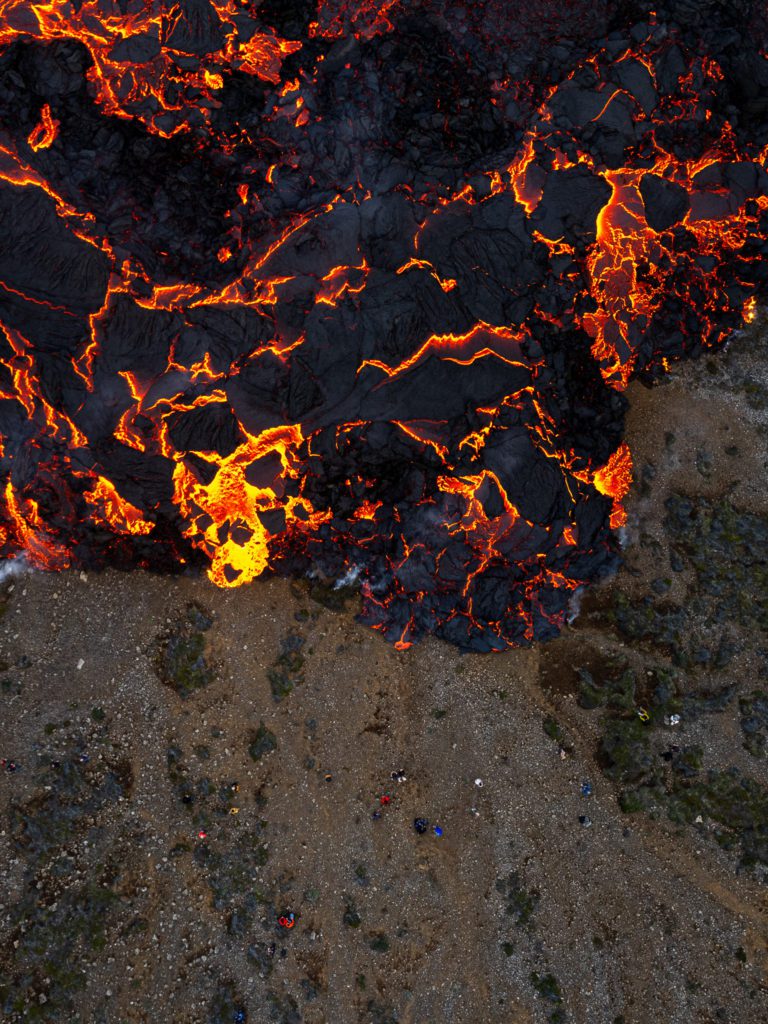 The Meradalir volcanic eruption at the Fagradalsfjall volcano in Iceland.