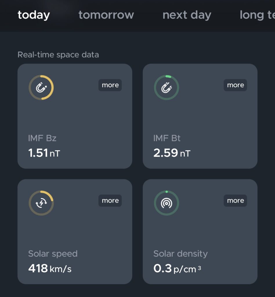 Hello Aurora forecast app on iOS