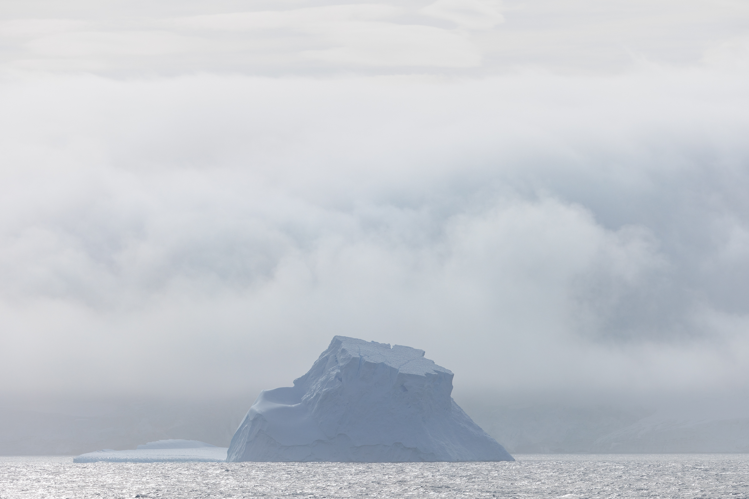The last icebergs after leaving the South Shetland Islands.