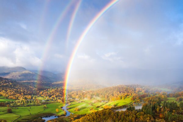 A quadruple rainbow in England