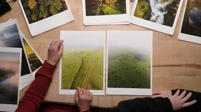 Discussing prints in the Drone Photography Masterclass