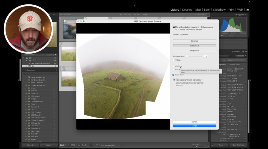 Drone Class Template Stitching panoramas in Lightroom Classic